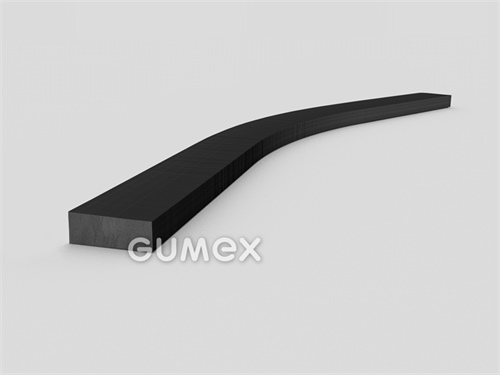Pryžový profil obdélníkový, 2x10mm, 4-proud, 70°ShA, EPDM, -40°C/+100°C, černý